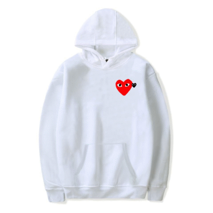 Sweat à capuche Comme des Garçons avec doubles cœurs – hoodie unisexe stylé et original